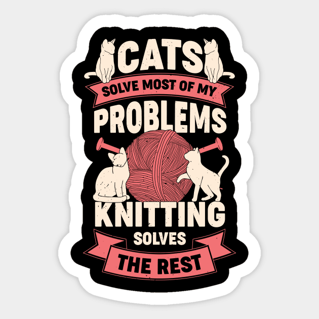 Knitting Cat Lover Knitter Gift Sticker by Dolde08